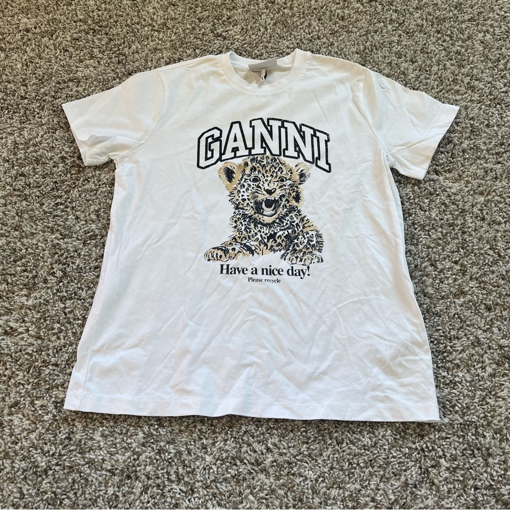 Ganni White Graphic T-Shirt